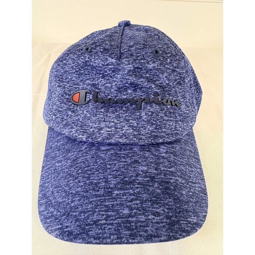 Champion Hat Cap Strap Back Adult One Size Heather Blue Polyester Blend Golf